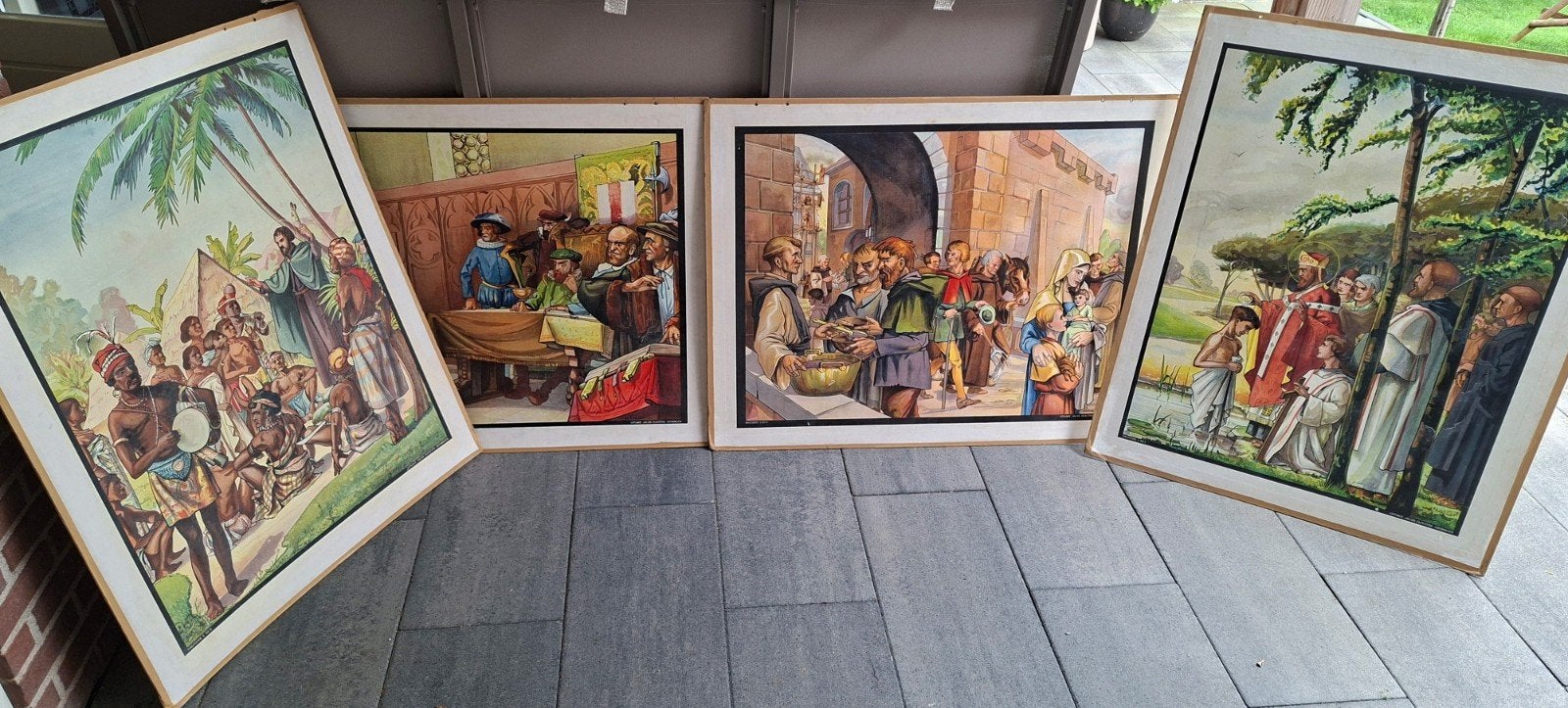 Schoolplaten Jacob Dijkstra Groningen Hagiserie, Antiek en Kunst, Ophalen, Overige thema's