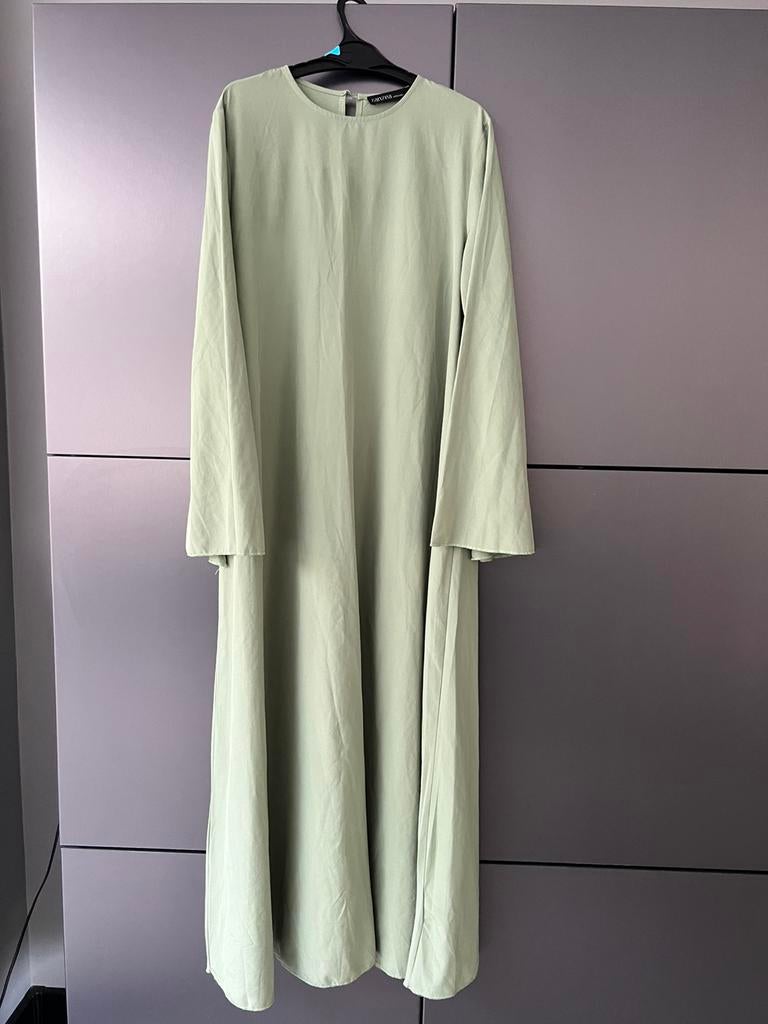 ZANZEA PASTEL GROEN LANGE ABAYA MAXIJURK LANGE JURK MAAT M, Maat 38/40 (M), Ophalen of Verzenden, Zo goed als nieuw, Onder de knie