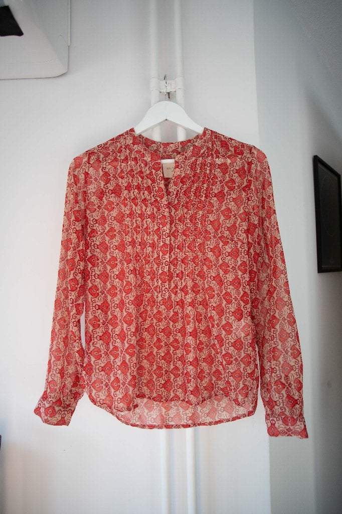 Rode blouse met patroon Lollys Laundry maat XS, Ophalen of Verzenden, Maat 34 (XS) of kleiner, Gedragen, Lollys Laundry