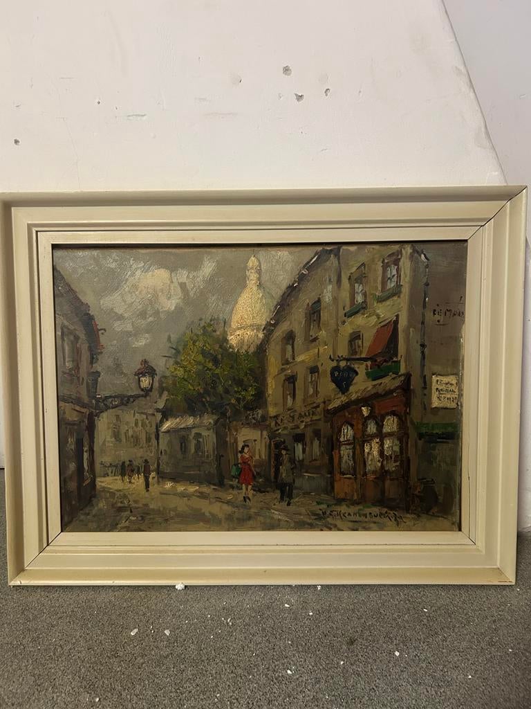 Schilderij olieverf stadsgezicht, Henrik Cornelis Kranenburg, Ophalen