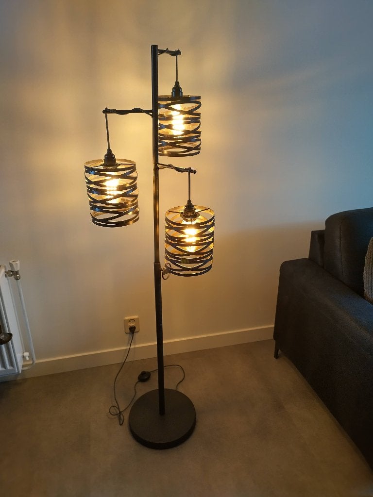 Staande vloerlamp, Ophalen, E27 (groot), Zo goed als nieuw, Metaal