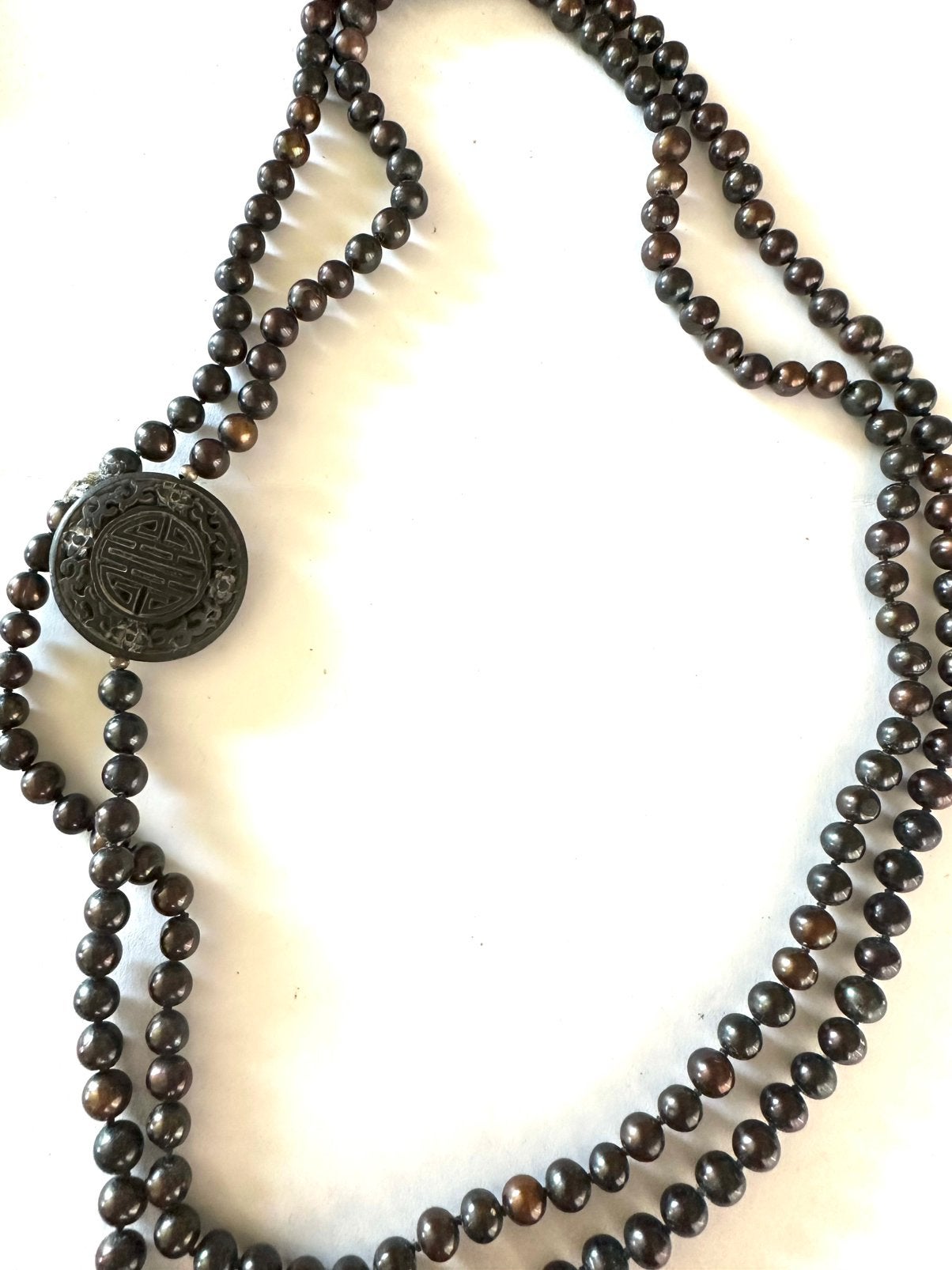Zoetwater pauw parel ketting met Cinnabar en zilver, Overige materialen, Overige kleuren, Verzenden, Gebruikt