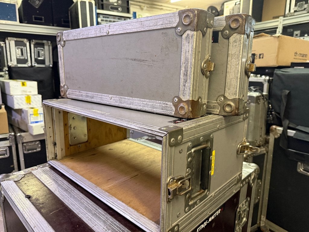 Flightcase 4U 19" inch rack doubledoor grijs, Ophalen, Gebruikt, Overige instrumenten, Flightcase