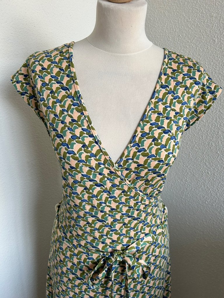 King Louie maat L lieve groene Mira dress jurk 2953, Maat 42/44 (L), Ophalen of Verzenden, Zo goed als nieuw, Knielengte