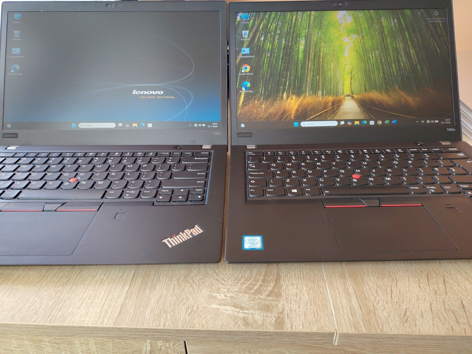 2x Lenovo ThinkPad T480S, i7-8650U, 8GB/16GB RAM, 500GB SSD, Gebruikt, IPS, 101 t/m 150 Hz, Full HD