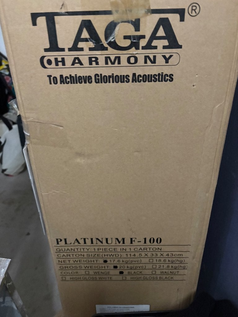 TAGA Harmony Platinum F-100 zuilluidsprekers (Set van 2)blck, Audio, Tv en Foto, Vloerstaande luidspreker, Basreflex, Zo goed als nieuw