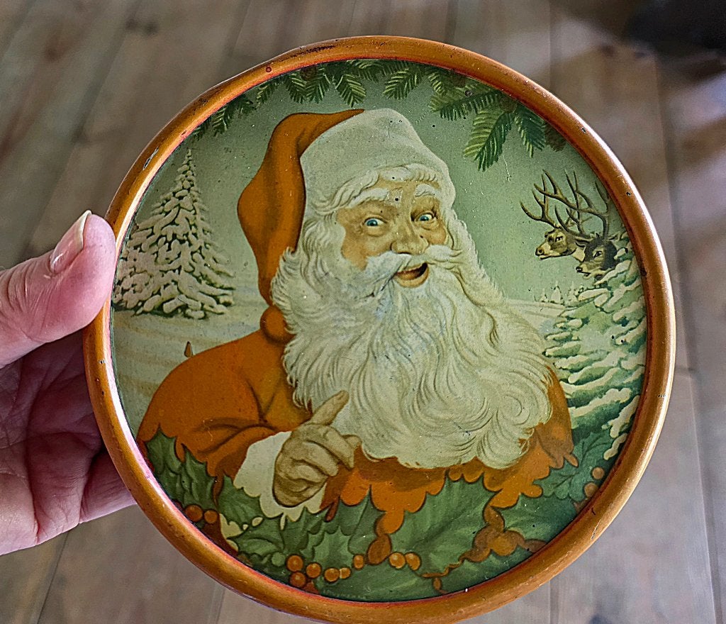Antiek kerst blikje geen kerstbal maar decoratie, Verzenden, Gebruikt