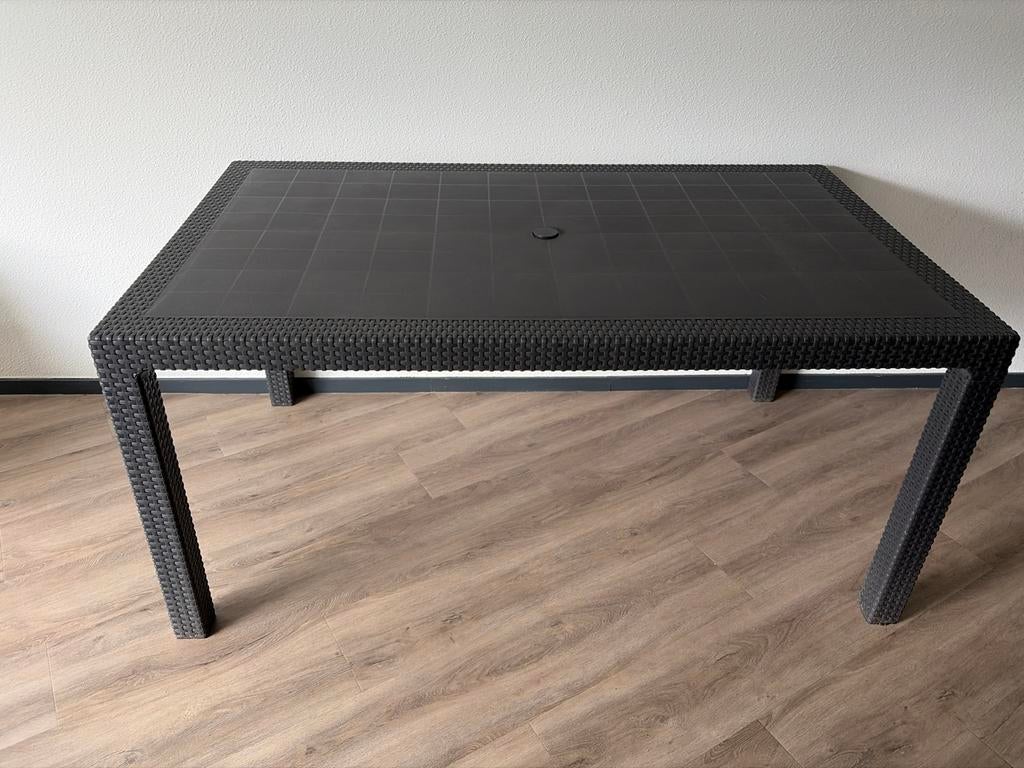 Kunststof Tuintafel - Zwart, Huis en Inrichting, Tafels | Eettafels, Ophalen, 50 tot 100 cm, Rond, Tot twee personen