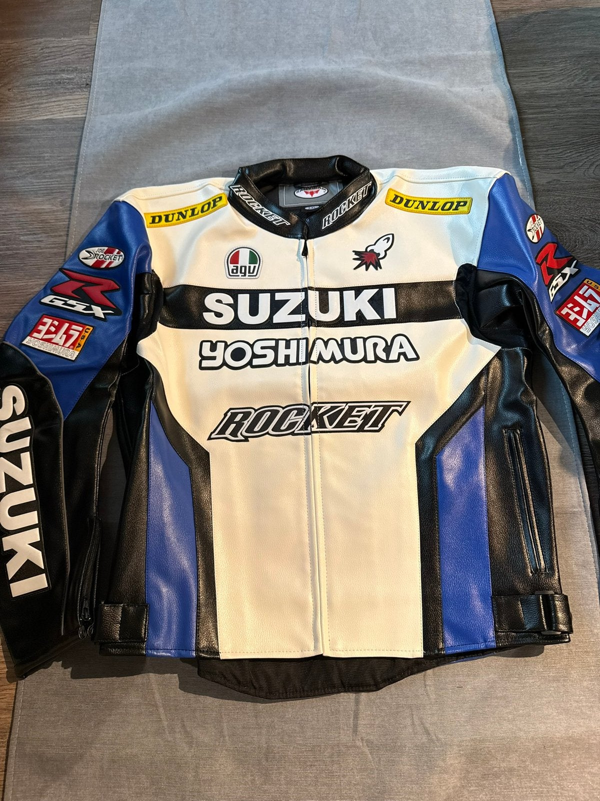 Suzuki Yoshimura Motorjas (Maat XXL) Vintage blauw, Ophalen of Verzenden, Zo goed als nieuw, Overige maten, Blauw