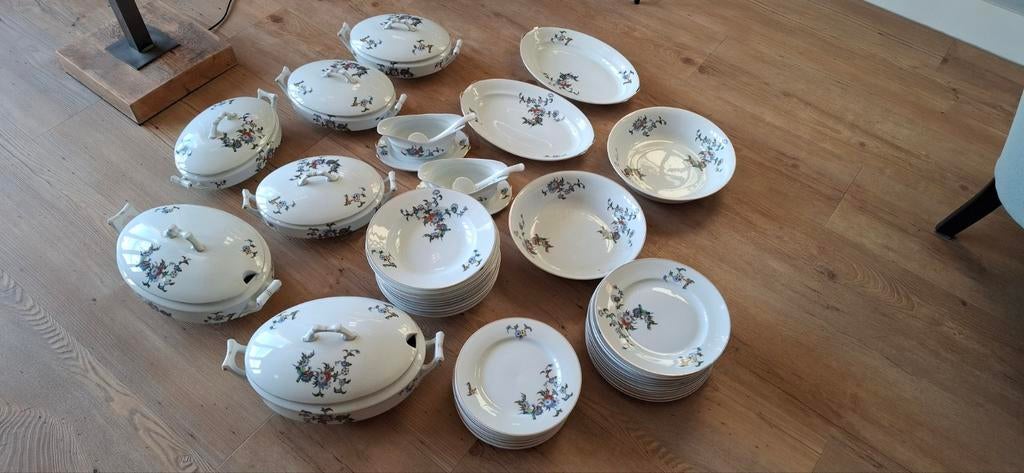 Compleet Antiek servies voor 12 personen, Antiek en Kunst, Antiek | Servies compleet, Ophalen