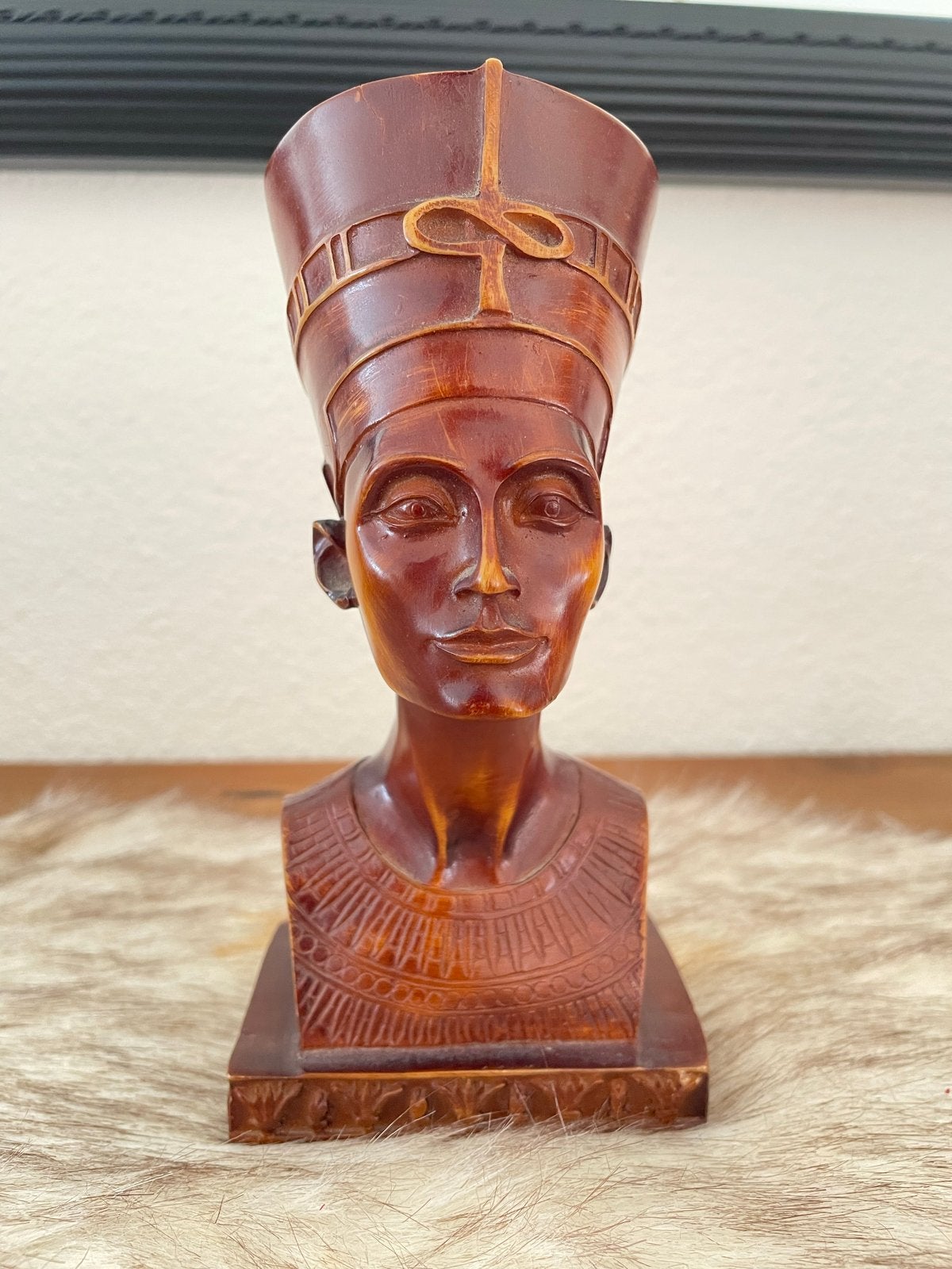 Vintage Buste Nefertiti - beeld Egypte kunst hadvervaardigd, Minder dan 20 cm, Buste, Ophalen of Verzenden, Handgemaakt