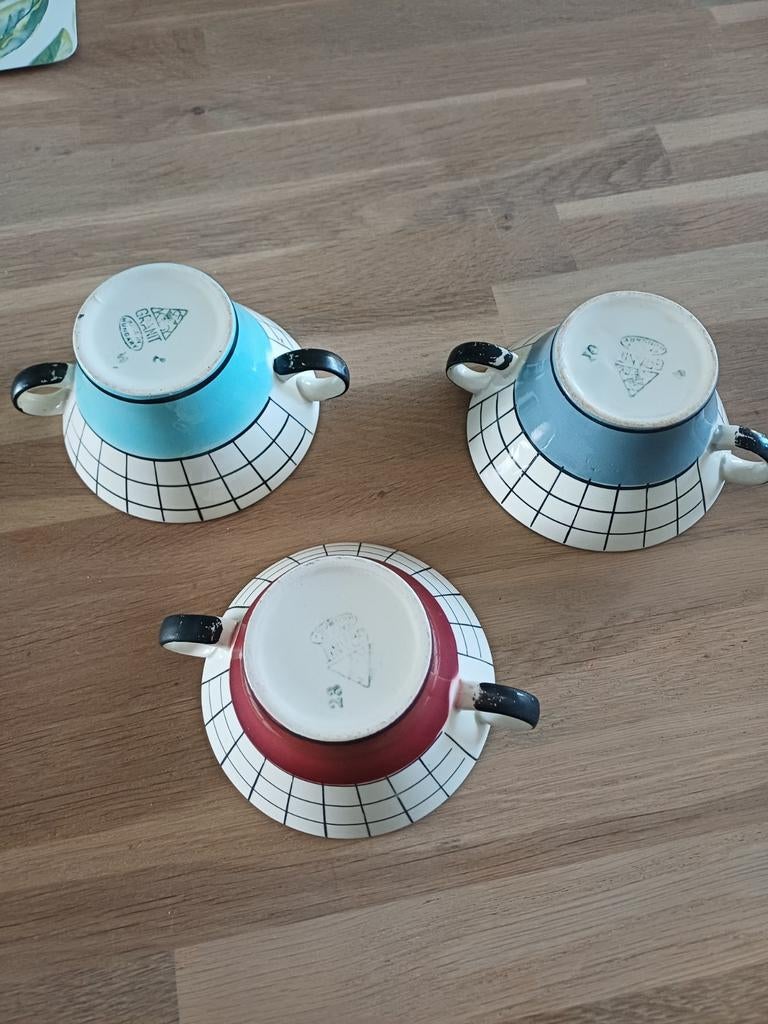 3 soepkommen Granit Hungary pastel jaren 50, Antiek en Kunst, Ophalen