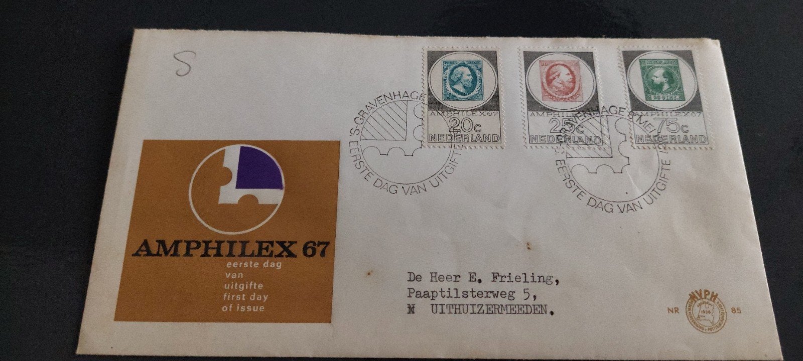 eerste dag envelop nederland e85 amphilex 1967, Ophalen, Beschreven, Nederland