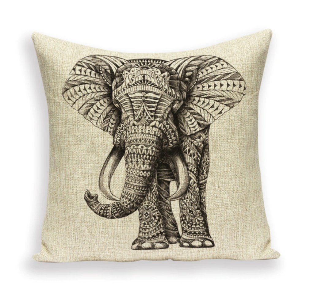 Olifant Kussenhoes 45x45cm / Kussensloop Kussen Hoes India, Huis en Inrichting, Woonaccessoires | Kussens, Verzenden, Nieuw, Vierkant