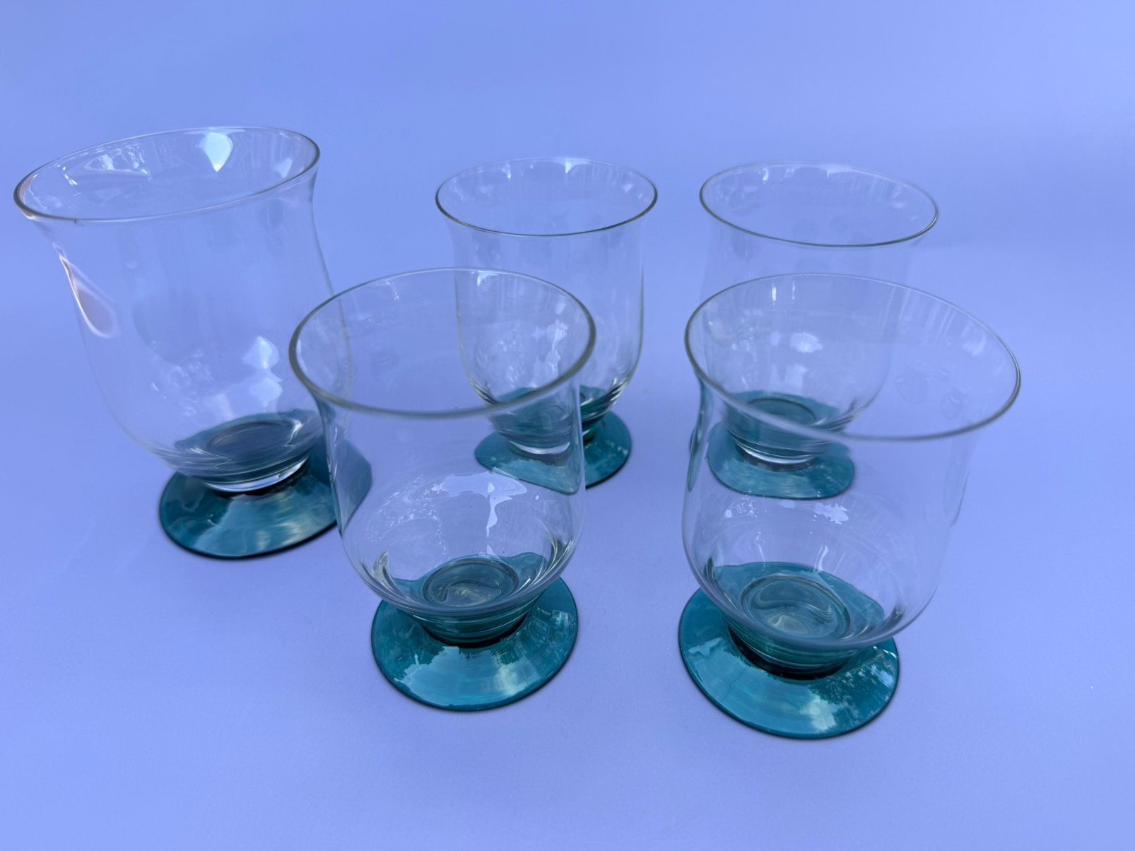 5-delig Art Deco Glasservies ‘Agno’ – W.J. Rozendaal, Ophalen of Verzenden, Zo goed als nieuw, Overige typen