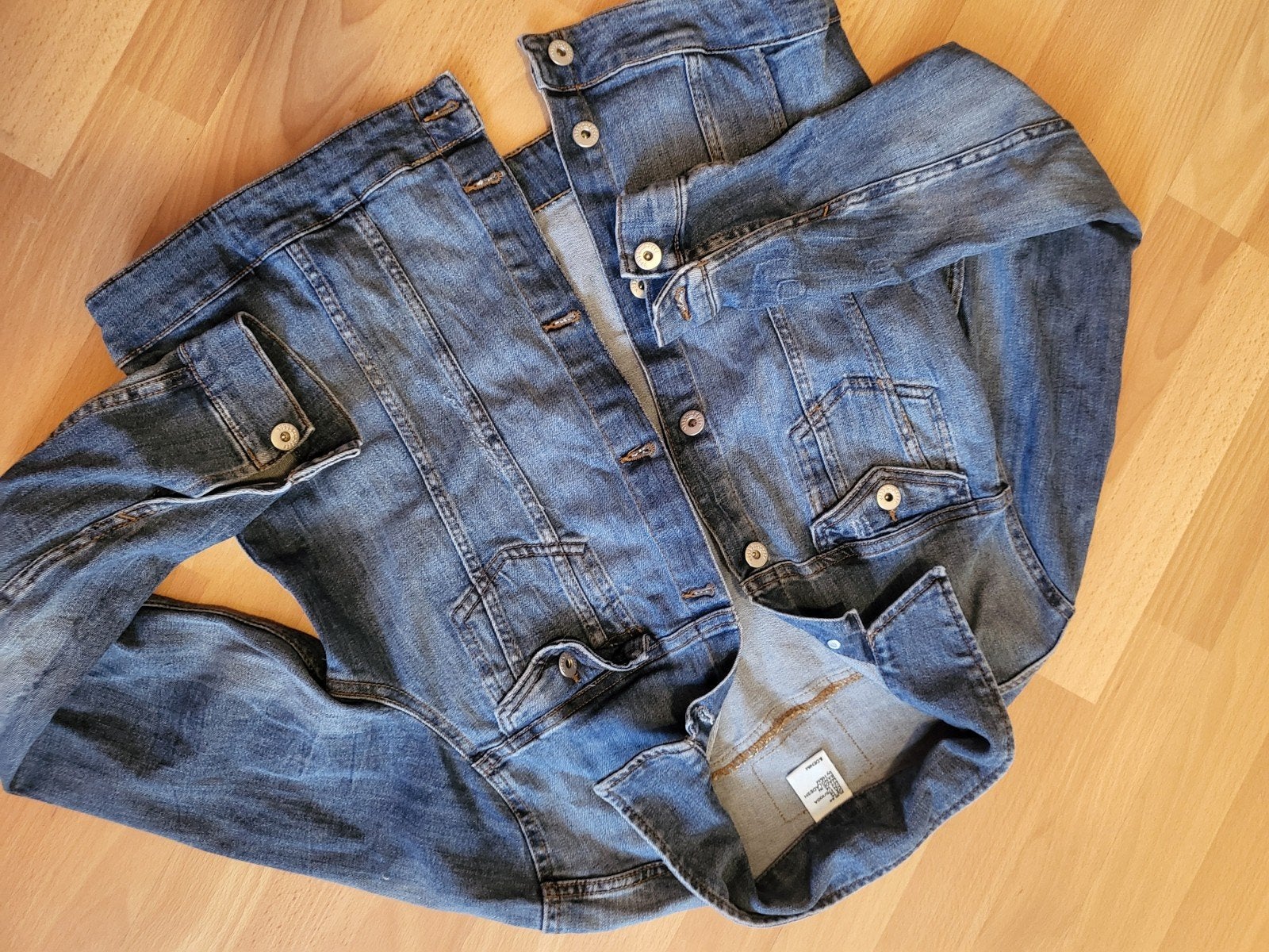 H&M spijkerjasje maat 44, H&M, Blauw, Maat 42/44 (L), Ophalen of Verzenden
