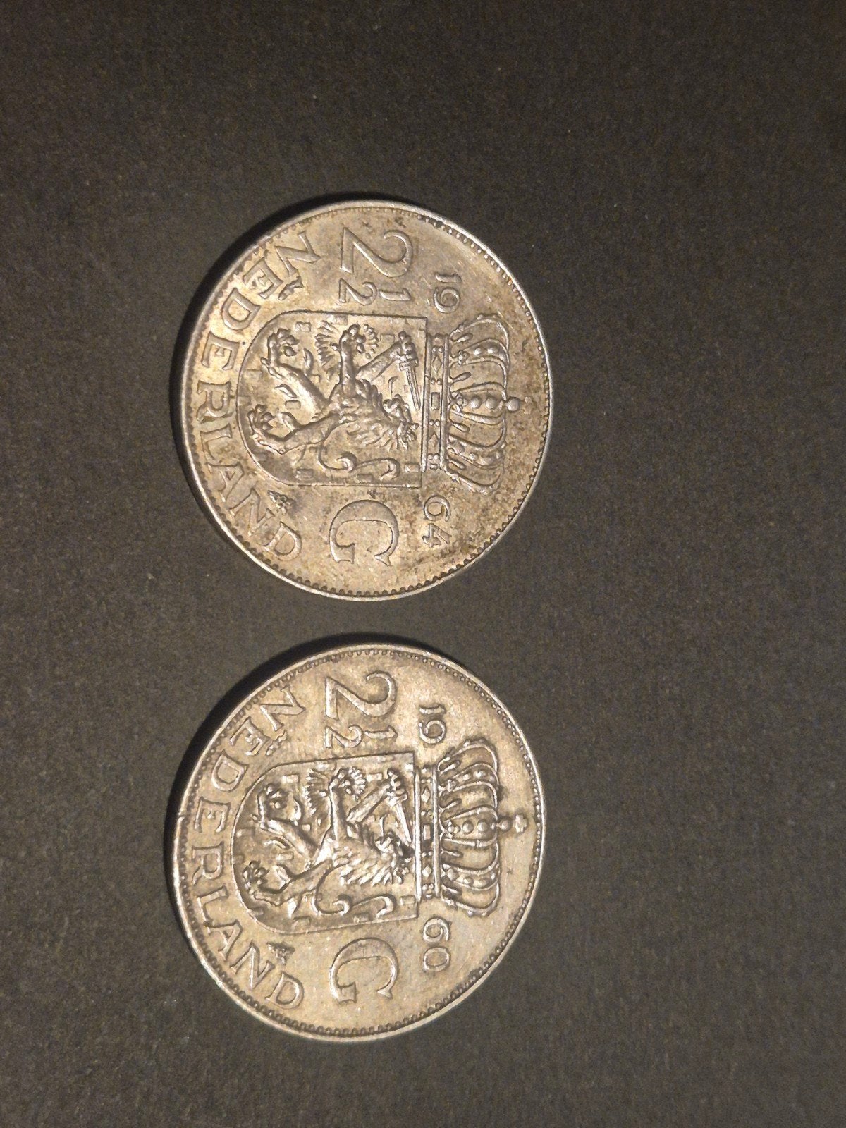 Set van 2½ Gulden munten Koningin Juliana (1960 & 1964), Koningin Juliana, Setje, Zilver, Ophalen of Verzenden