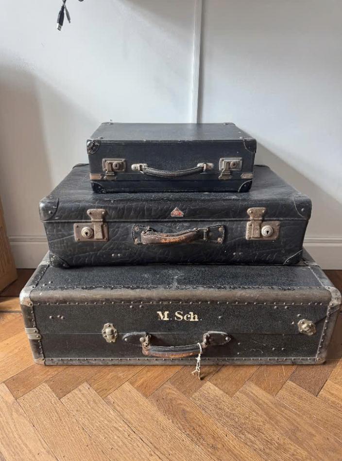Set van 3 Vintage reiskoffers, Sieraden, Tassen en Uiterlijk, Koffers, Ophalen, Gebruikt, Hard kunststof, Minder dan 50 cm