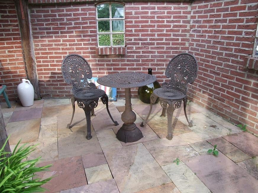 Tuinsets Gietijzeren bistroset, 2 zitplaatsen, Overige materialen, Nieuw, Ophalen of Verzenden