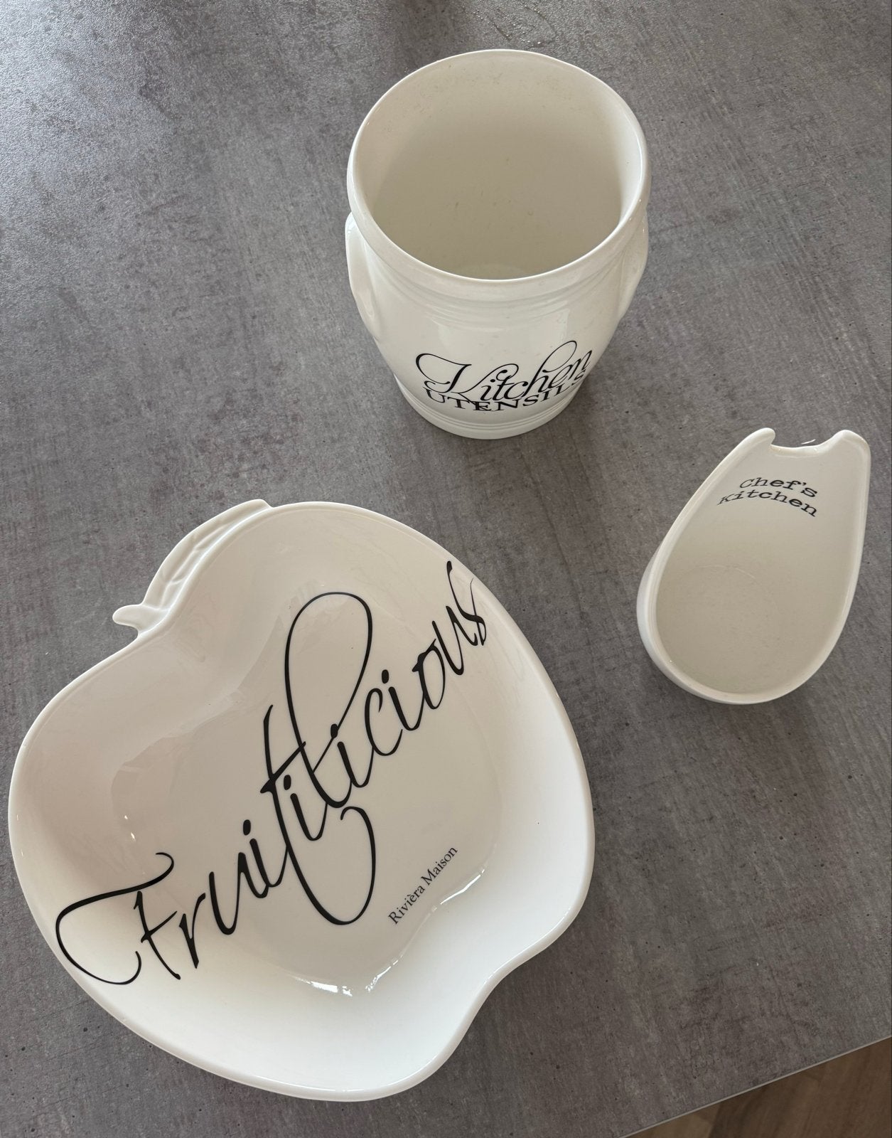 Riviera Maison Keukenaccessoires Set: Fruititlicious Schaal,, Ophalen, Overige typen, Zo goed als nieuw, Steen/keramiek