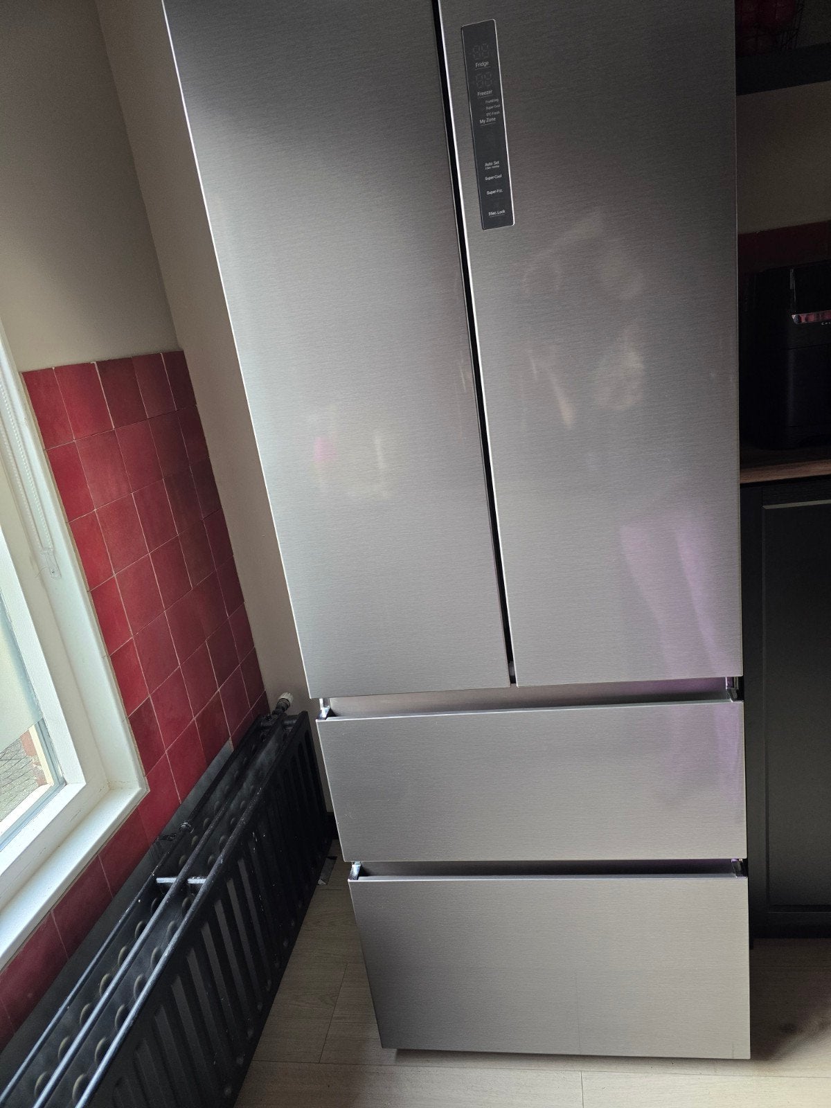 Haier HFR5719ENMG Amerikaanse koelkast, Witgoed en Apparatuur, Ophalen, 200 liter of meer, 60 cm of meer, Met aparte vriezer