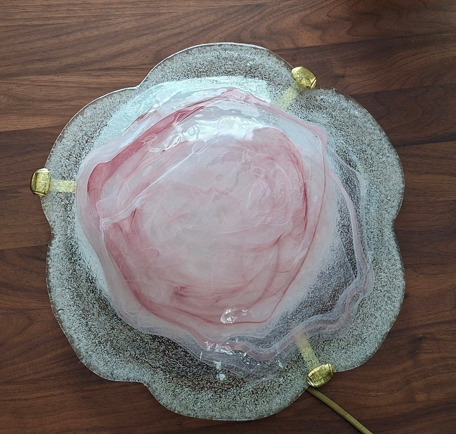 Vintage Mathias plafonnière – Italiaans glas, Huis en Inrichting, Lampen | Hanglampen, Ophalen of Verzenden, Glas