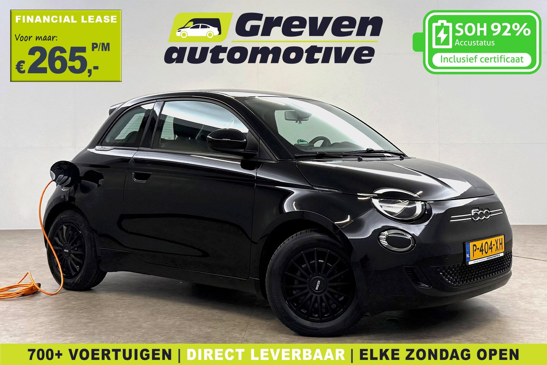 Fiat 500E Action 24 kWh | Snelladen | SOH 92% | Virtual | Ai, Auto's, Fiat, Stof, Gebruikt, 4 stoelen, 43 €/maand