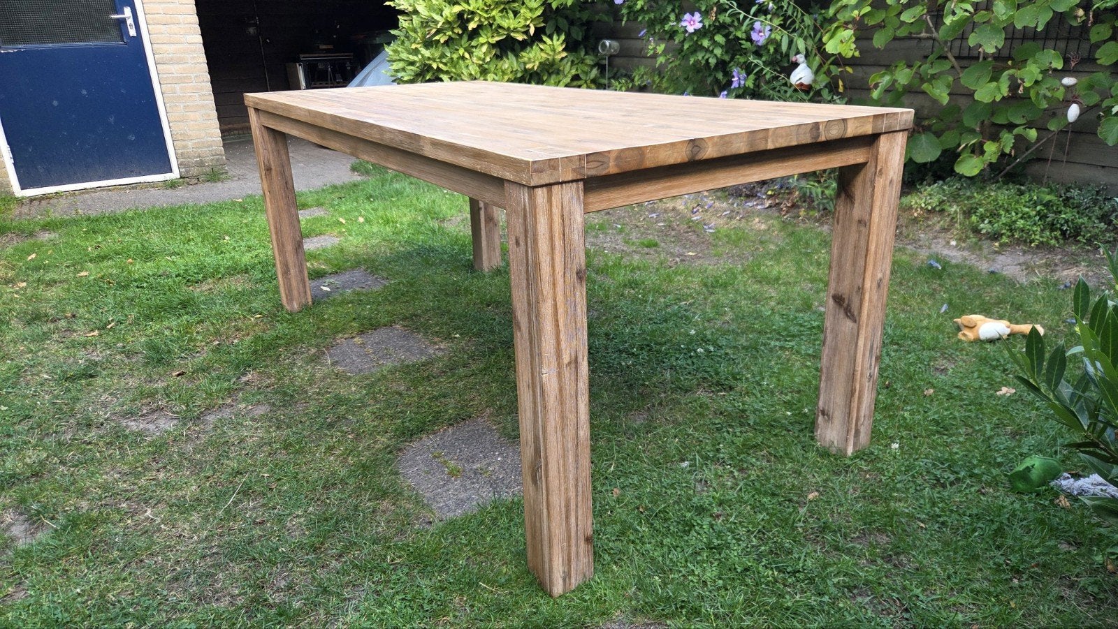 Nette massief houten eettafel 190 bij 90, Ophalen, 50 tot 100 cm, Zo goed als nieuw, 150 tot 200 cm