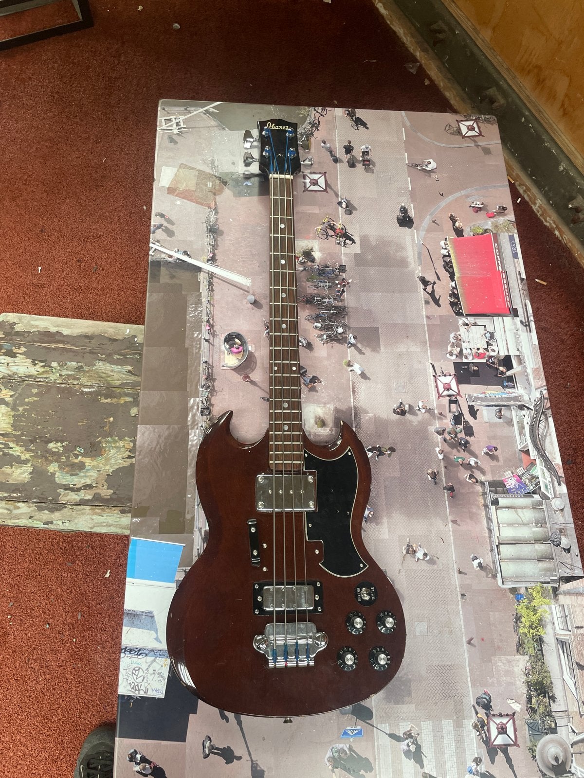 Ibanez SG Basgitaar, Ophalen of Verzenden, Gebruikt, Elektrisch, 6-snarig
