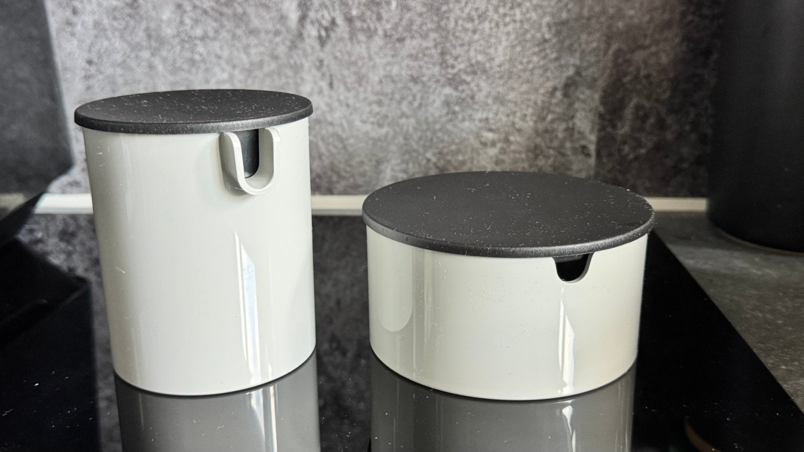 Stelton melk suiker licht grijs zwarte deksel design erik, Ophalen of Verzenden, Nieuw