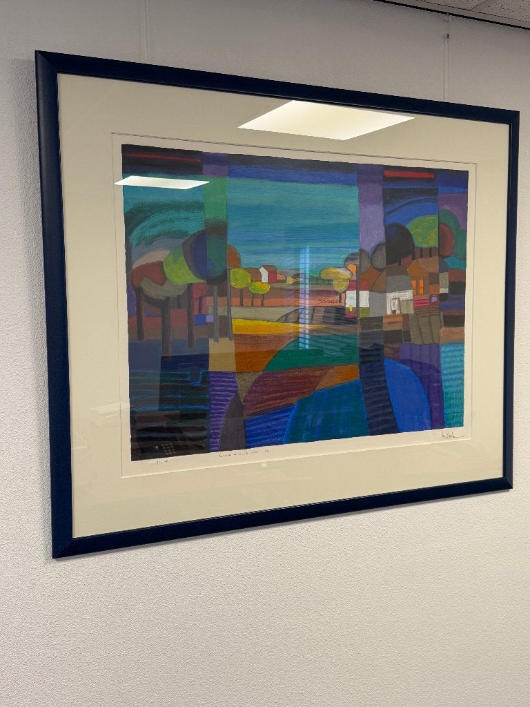 Ton Schulten - Zeefdruk "Twente in volle bloei" (1995), Antiek en Kunst, Ophalen, Gesigneerd, Zeefdruk, Landschappen
