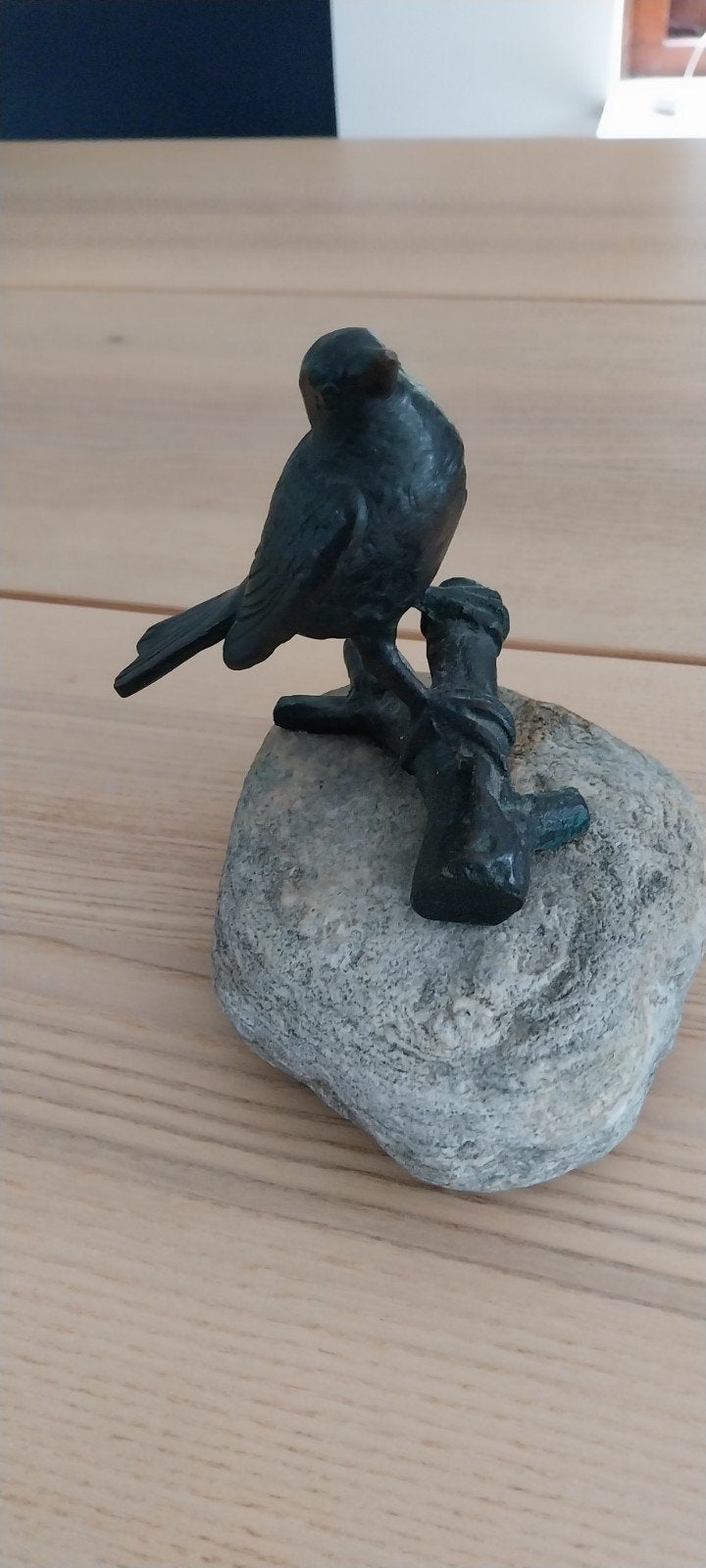 bronzen vogel op rots, Ophalen of Verzenden