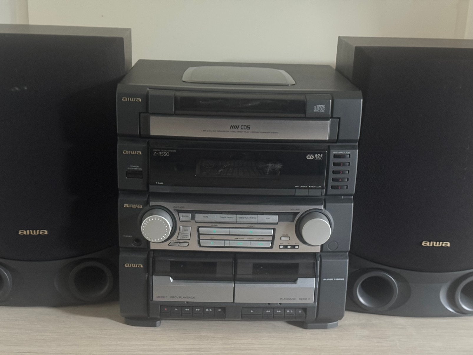 Aiwa Z-R550 Hifi-set met CD, Cassette en Tuner, Overige merken, Gebruikt, Cassettedeck, Losse componenten