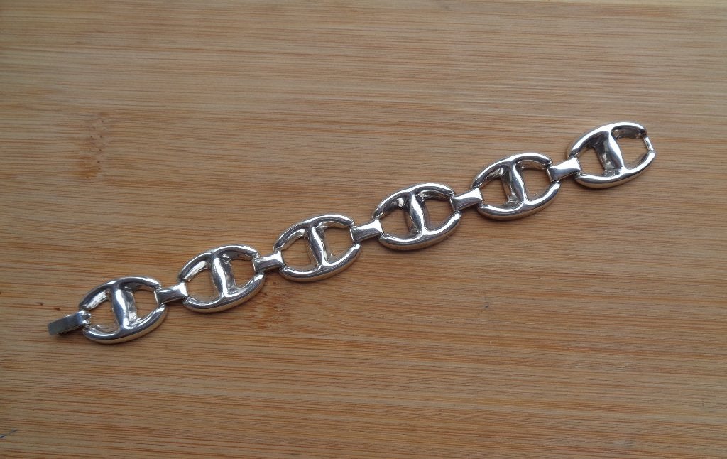 zilveren armband met grote schakels [637], Verzenden, Zo goed als nieuw, Zilver, Zilver
