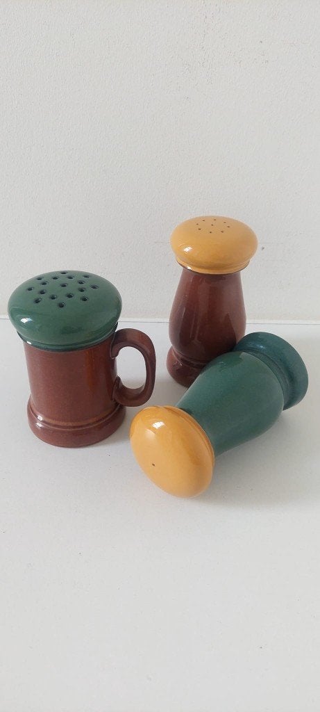 Vintage Denby Pottery "Spice" Peper & Zout stel (3-delig), Ophalen of Verzenden