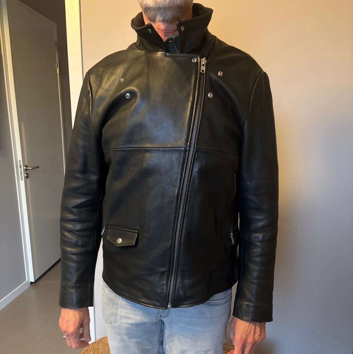 Leren jas XXL Jack & Jones, Ophalen of Verzenden, Zo goed als nieuw, Overige maten, Zwart