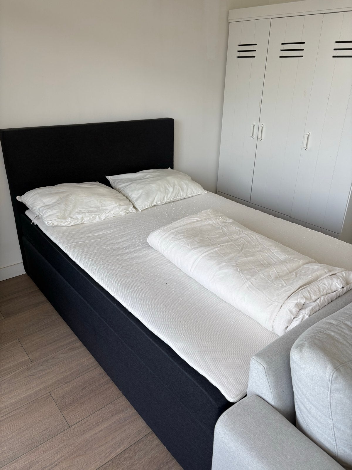 Leenbakker Twijfelaar Boxspring 140x200 Zwart, Huis en Inrichting, Slaapkamer | Bedden, Ophalen, Gebruikt, Zwart, 140 cm