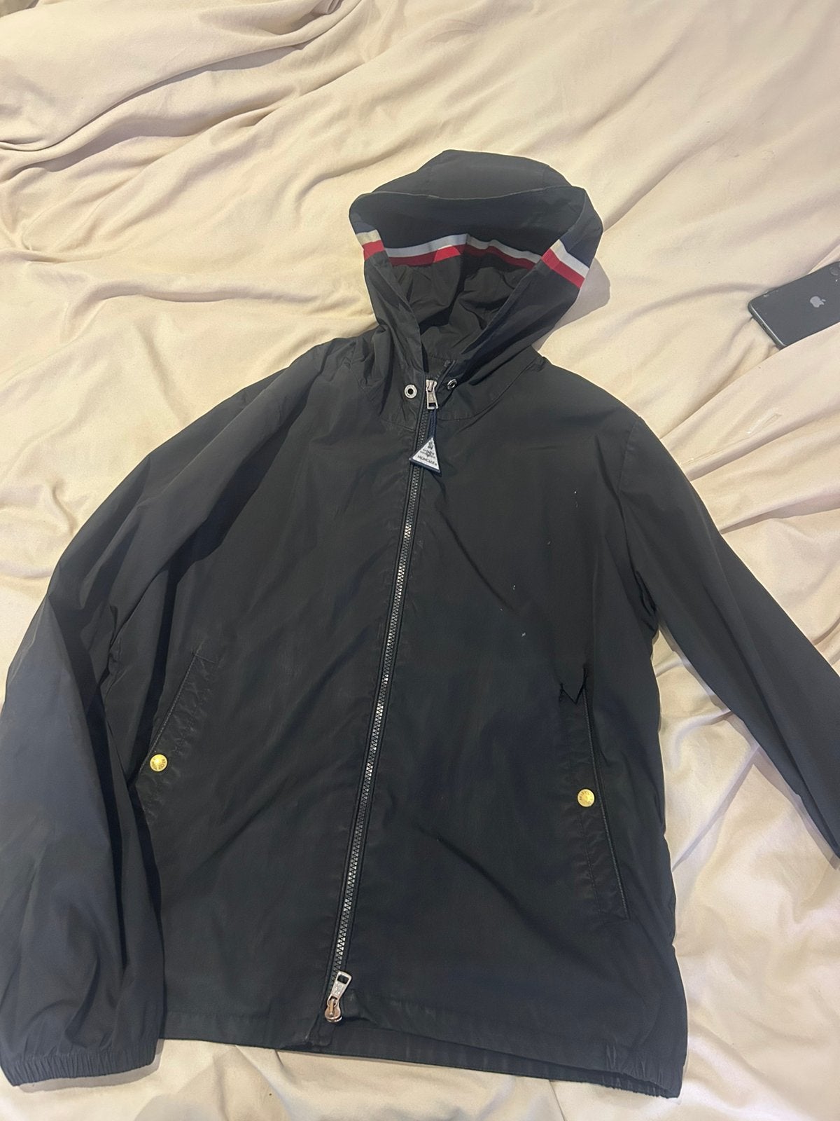 Moncler maya wind breaker, Ophalen of Verzenden, Gedragen, Maat 52/54 (L), Zwart