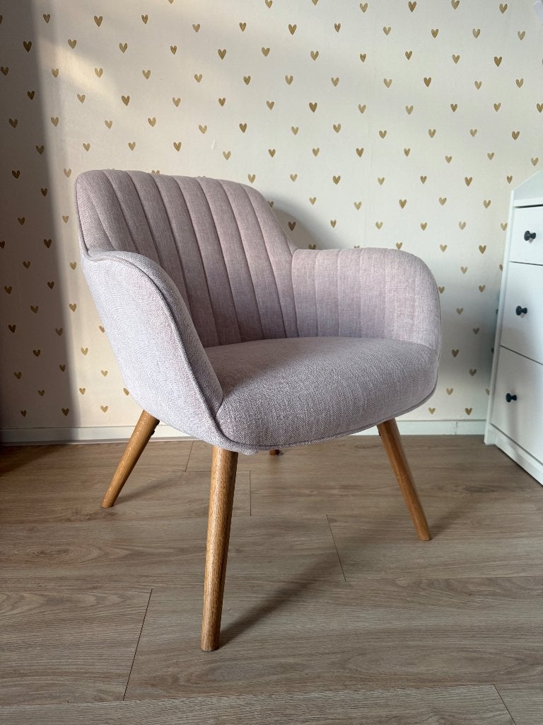 Stoel fauteuil roze, Ophalen, Gebruikt, Overige kleuren, Stof