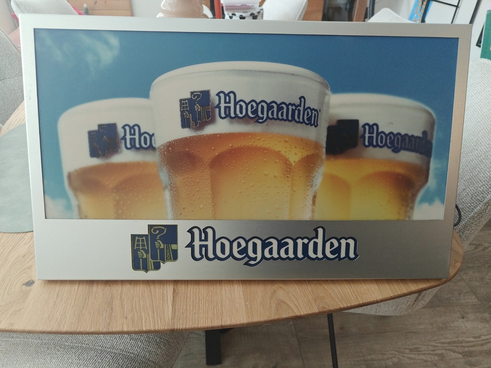 Hoegaarden lichtbak, Verzamelen, Ophalen, Reclamebord, Plaat of Schild, Overige merken