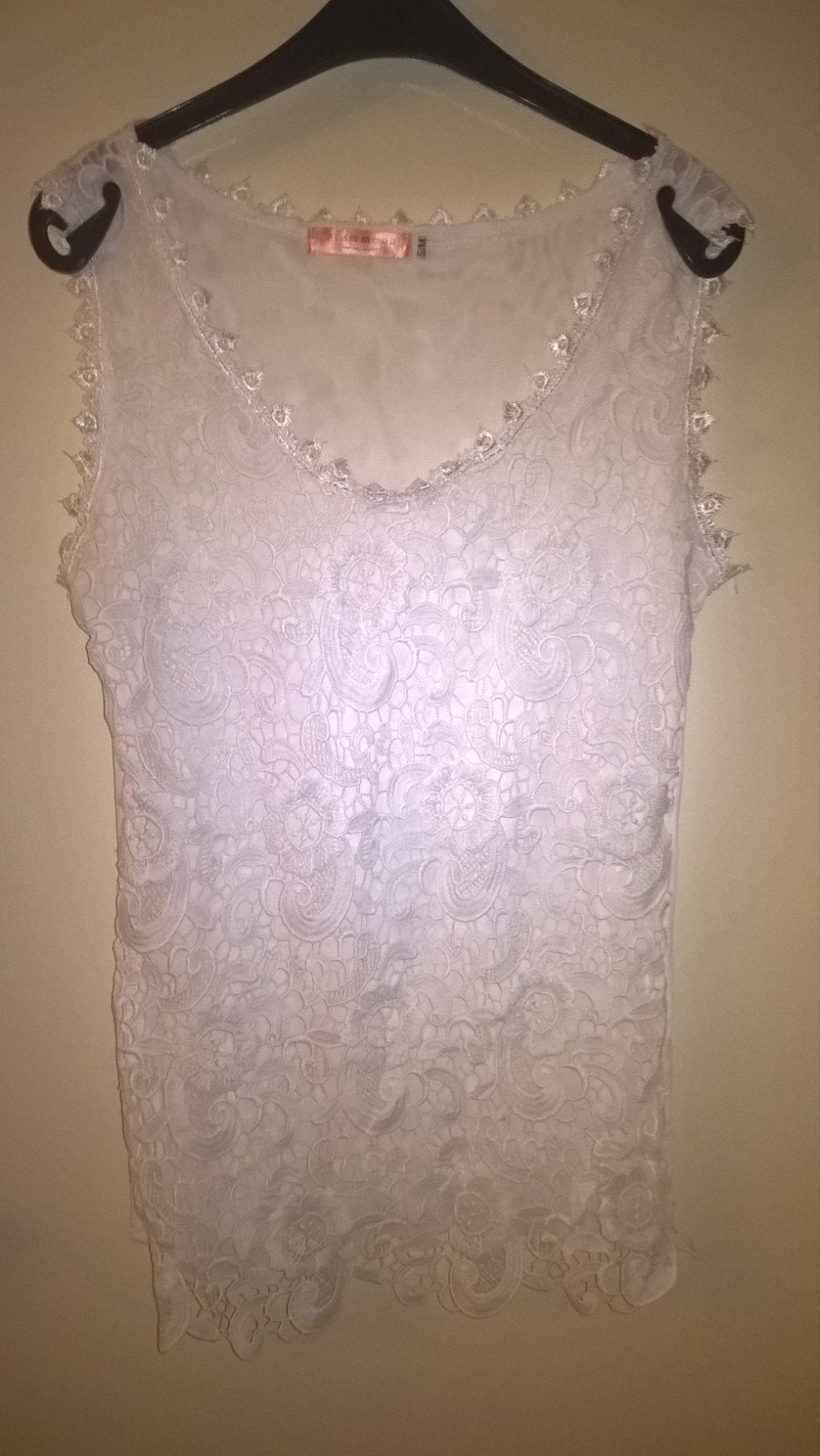 Witte kanten top zonder mouwen maat s m, Maat 38/40 (M), Wit, Ophalen of Verzenden, Zonder mouw