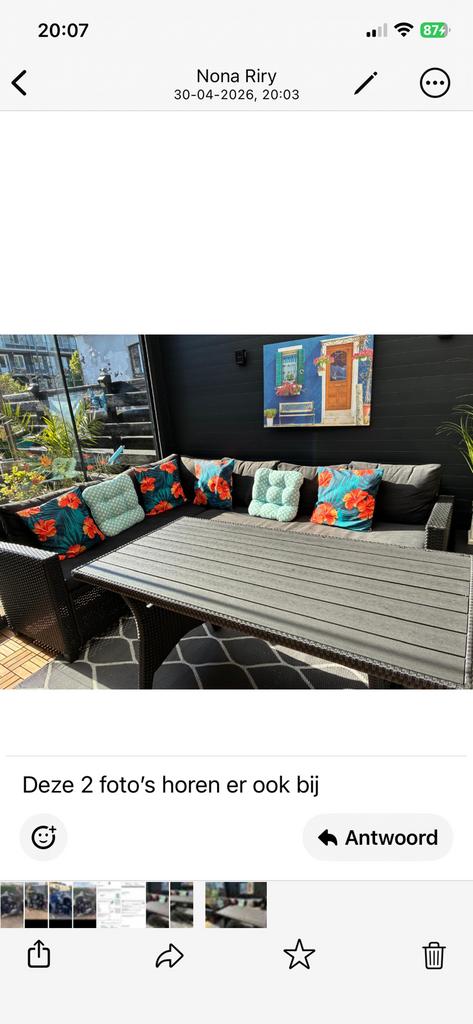 Lounge set, Tuin en Terras, Tuintafels, Zo goed als nieuw, Rechthoekig, Ophalen
