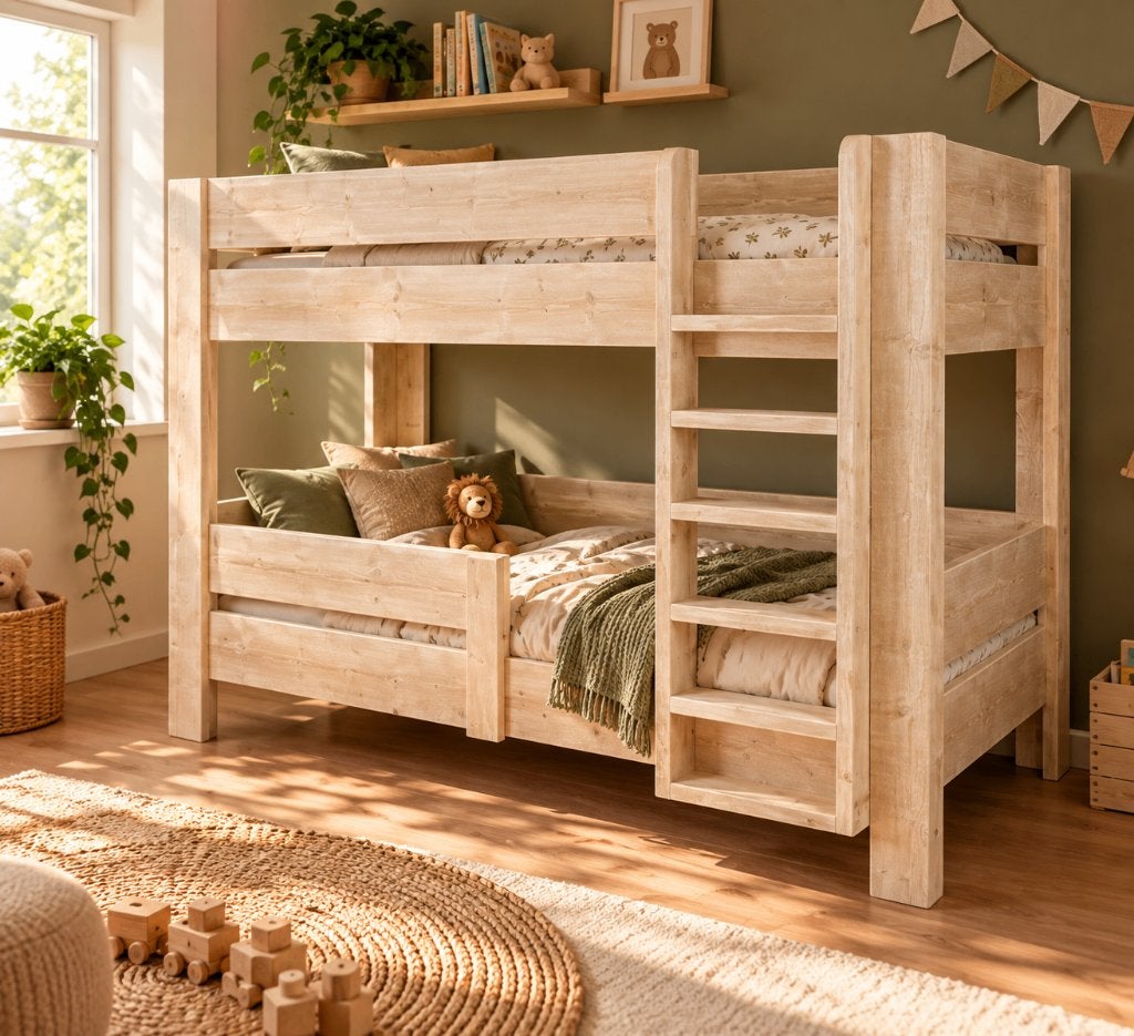 Steigerhouten stapelbed op maat Diverse maten & kleuren, 90 cm, 160 tot 180 cm, Ophalen of Verzenden, 200 cm