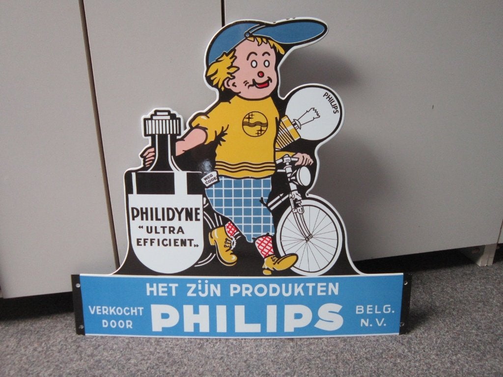 PHILIPS EMAILLE RECLAMEBORD, Ophalen, Zo goed als nieuw, Reclamebord