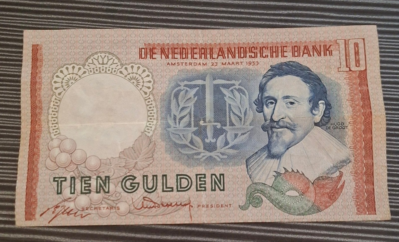 Zeldzaam 10 Gulden biljet uit 1953 - Hugo de Groot, Postzegels en Munten, Bankbiljetten | Nederland, Ophalen of Verzenden, 10 gulden