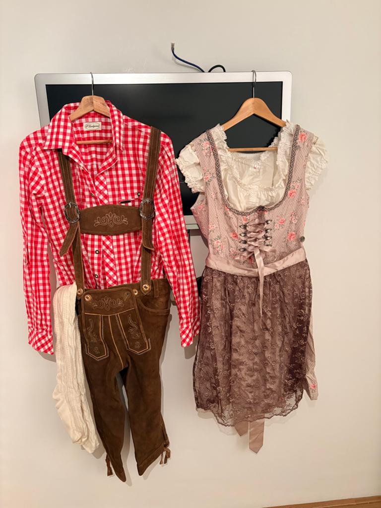 Oktoberfest outfit man en vrouw - Lederhose echt leer - Maat, Kleding | Dames, Maat 38/40 (M), Ophalen of Verzenden, Overige thema's