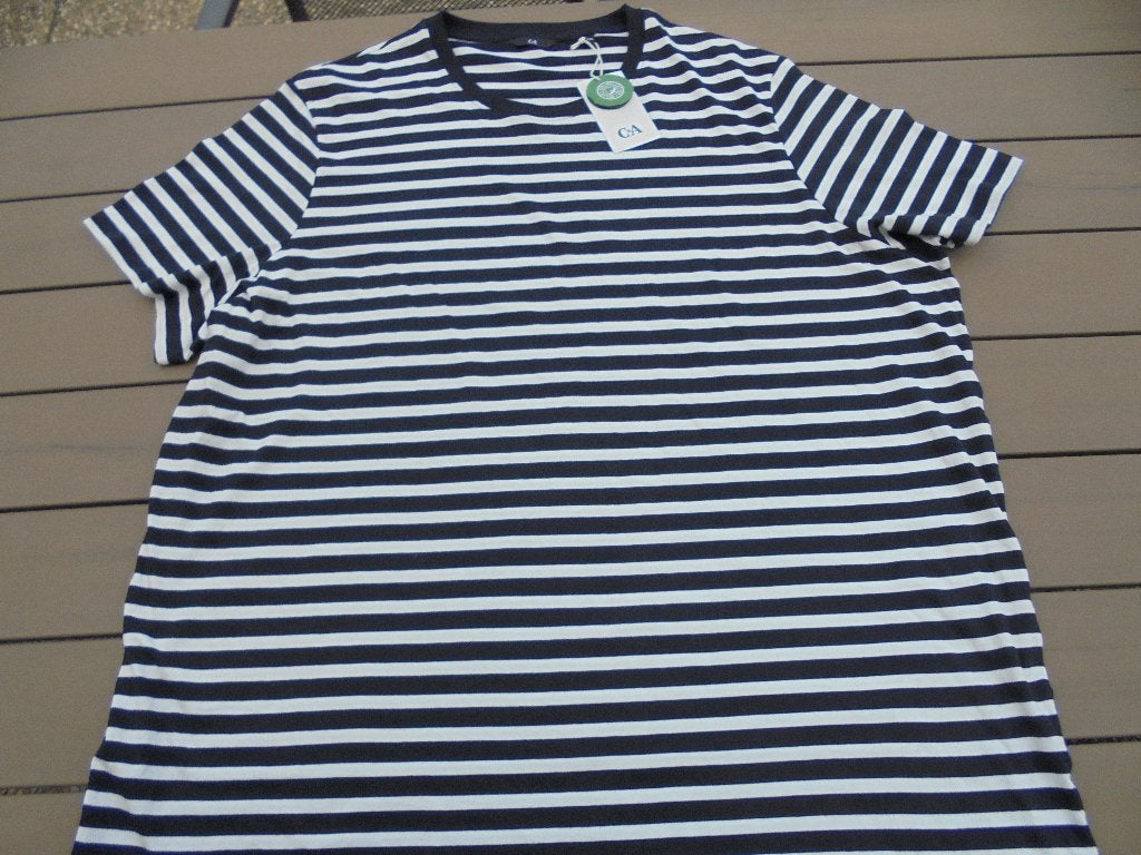 Zwart/wit strepen shirt C&A 4 keer XL, Zwart, Shirt, Nieuw, C&A