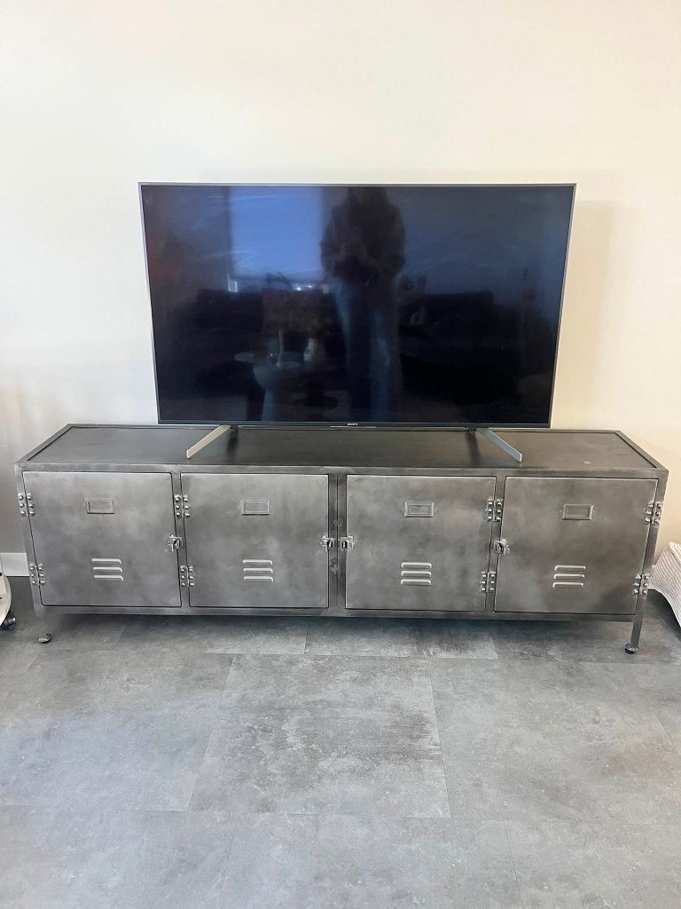 TV meubel - TV kast - industrieel - 4 kastjes, Huis en Inrichting, Ophalen, Gebruikt, 150 tot 200 cm, Minder dan 100 cm