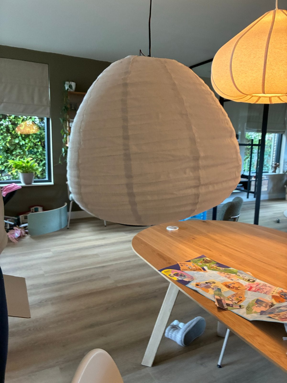 2x Hanglamp Anzar Naturel Kwantum - Ø 50cm, Ophalen, Gebruikt, Natuurlijk materiaal
