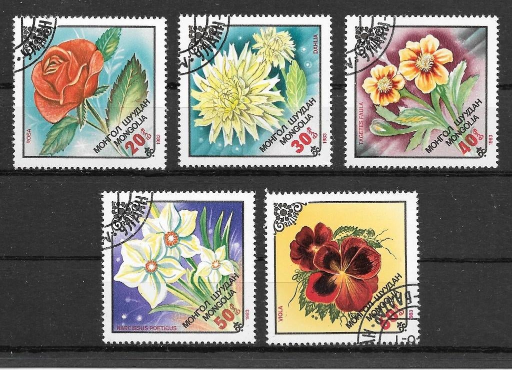 Mongolie 1983  Bloemen, Verzenden, Gestempeld, Centraal-Azië